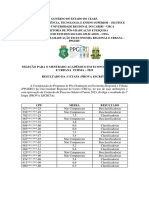 Resultado 1a Etapa Mestrado Economia Regional URCA 2023