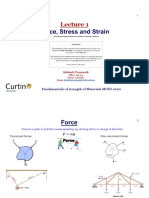 Lecture 1 Forces, Stress and Strain