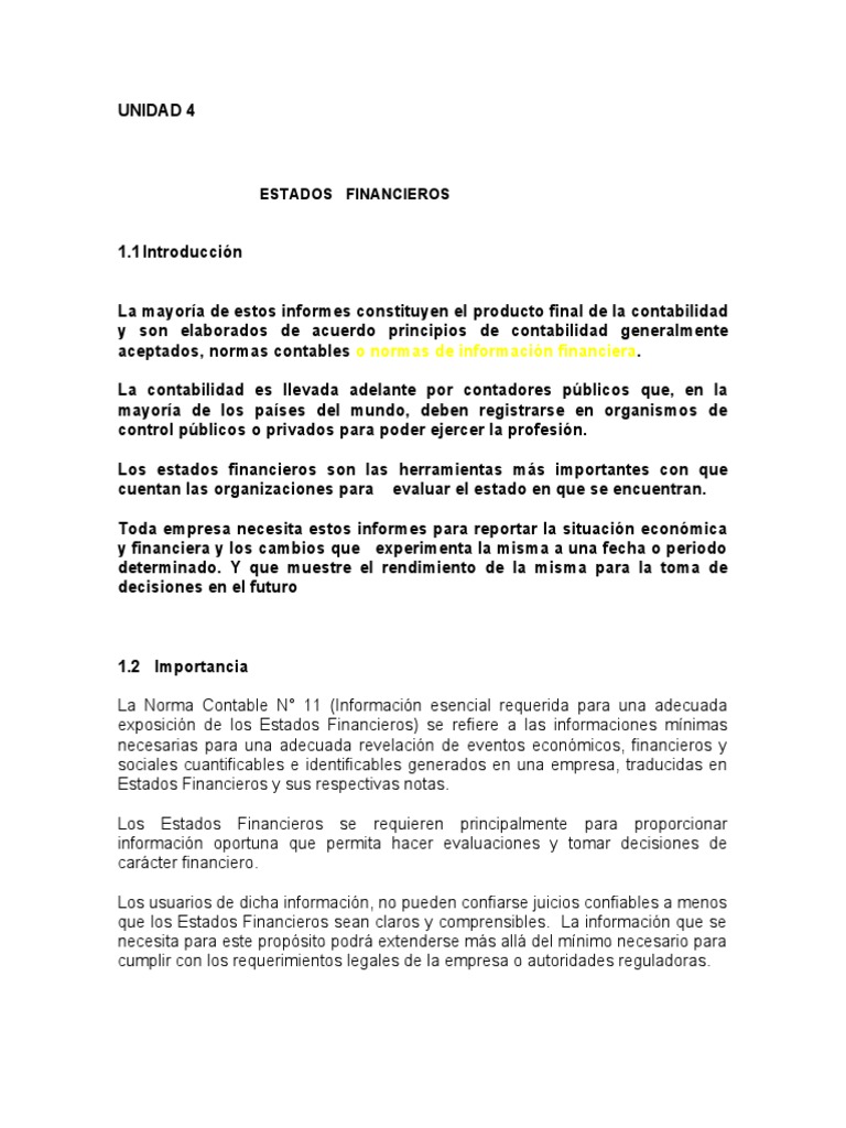Estados Financieros en Contabilidad | PDF | Contabilidad | Estado ...