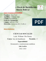 Colegio Fiscal de Bachillerato Simón Bolívar: Ciencias Sociales