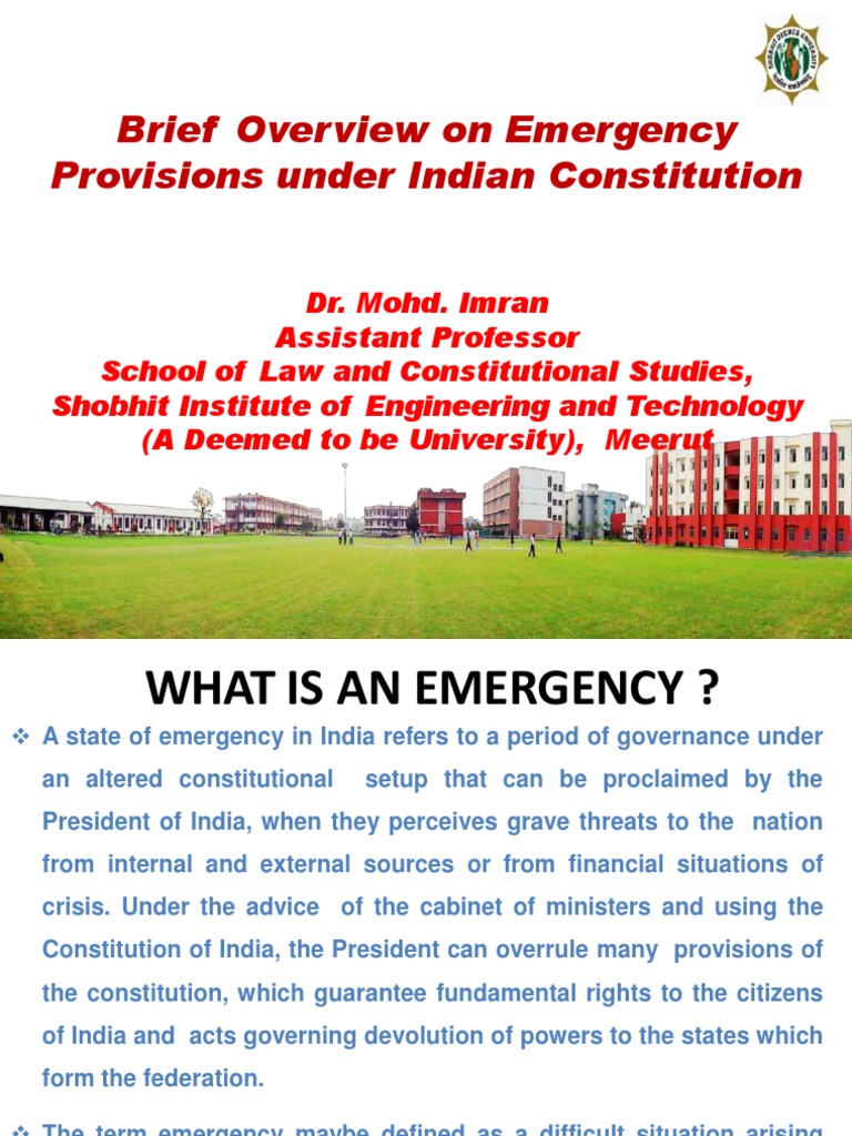 research paper on emergency provisions in india
