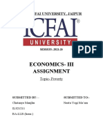ICFAI UNIVERSITY, JAIPUR SESSION 2021-26 ECONOMICS-III POVERTY ASSIGNMENT