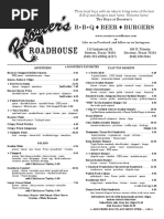 Roosters Menu