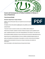 Causes and Consequences of Political Instability in Pakistan: A Case of Balochistan