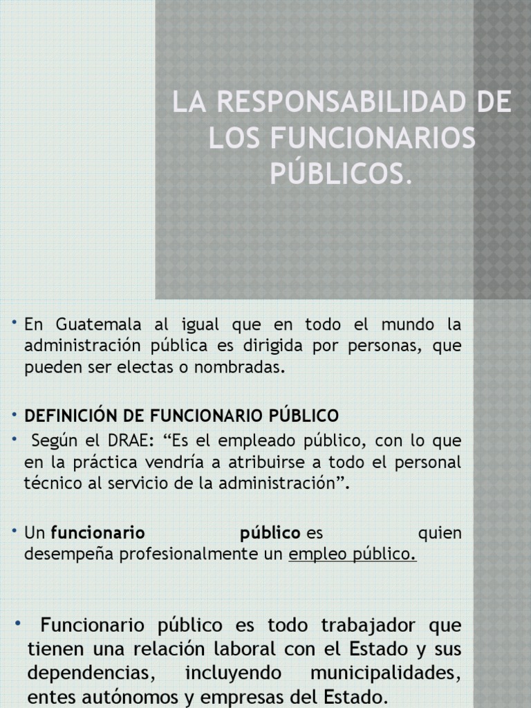 La responsabilidad de los funcionarios p blicos en guatemala pdf