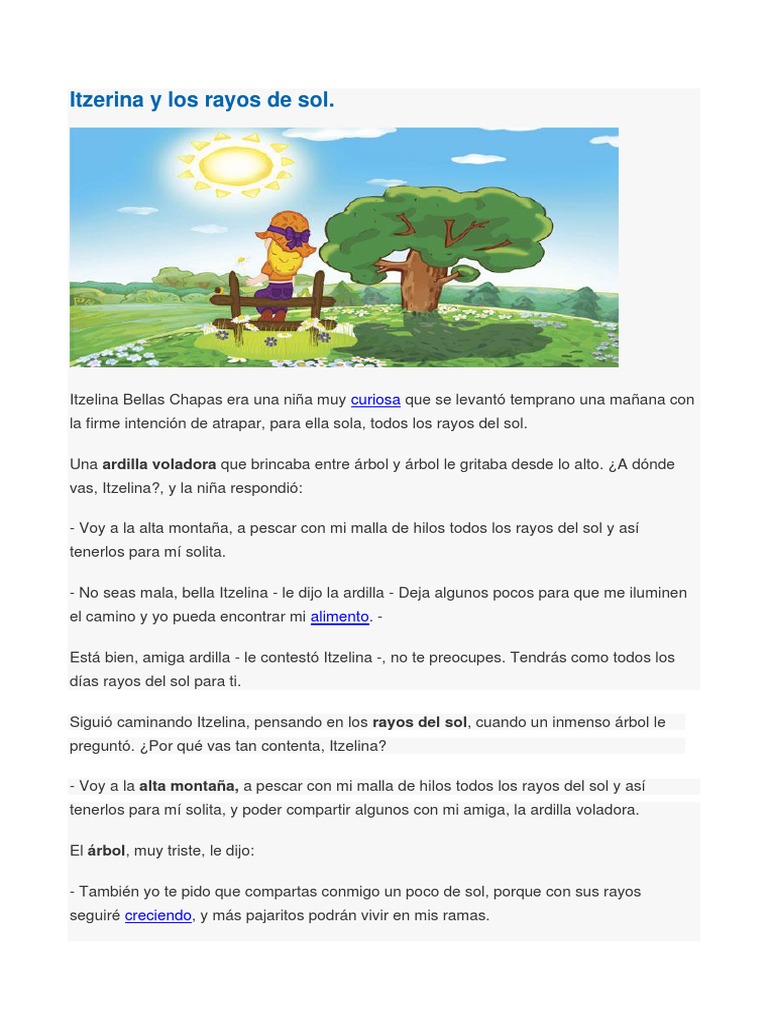 Itzelina y los Rayos del Sol | PDF