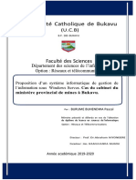 Proposition D'un Système Informatique de Gestion de L'information Sous Windows Server. Cas Du Cabinet Du Ministère Provincial Des Mines À Bukavu.