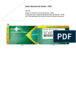 Cartão SUS - CNS para uso na rede pública de saúde