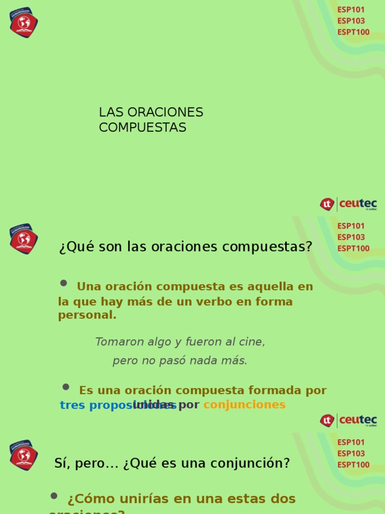 Tipos y Estructura de Oraciones Compuestas | PDF | Oración (Lingüística ...