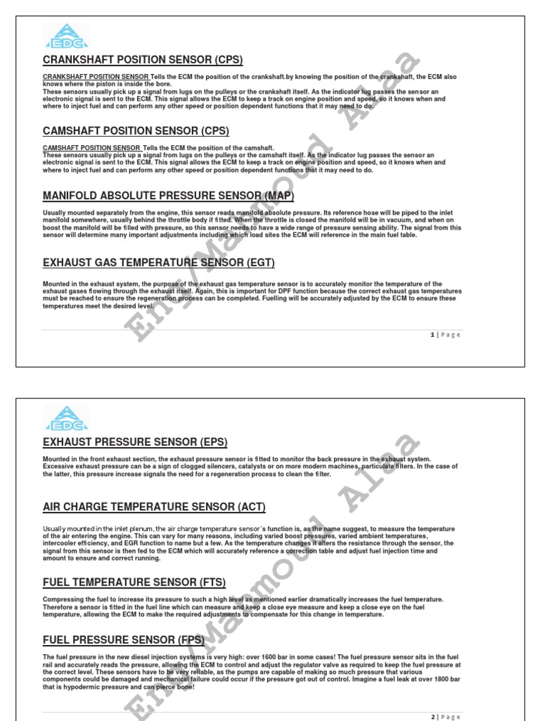 Caterpillar 3512 Sensor Overview | PDF