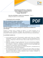 Guía de Actividades y Rúbrica de Evaluación - Unidad 2 - Fase 3 - Diálogo de Saberes en Comunicación