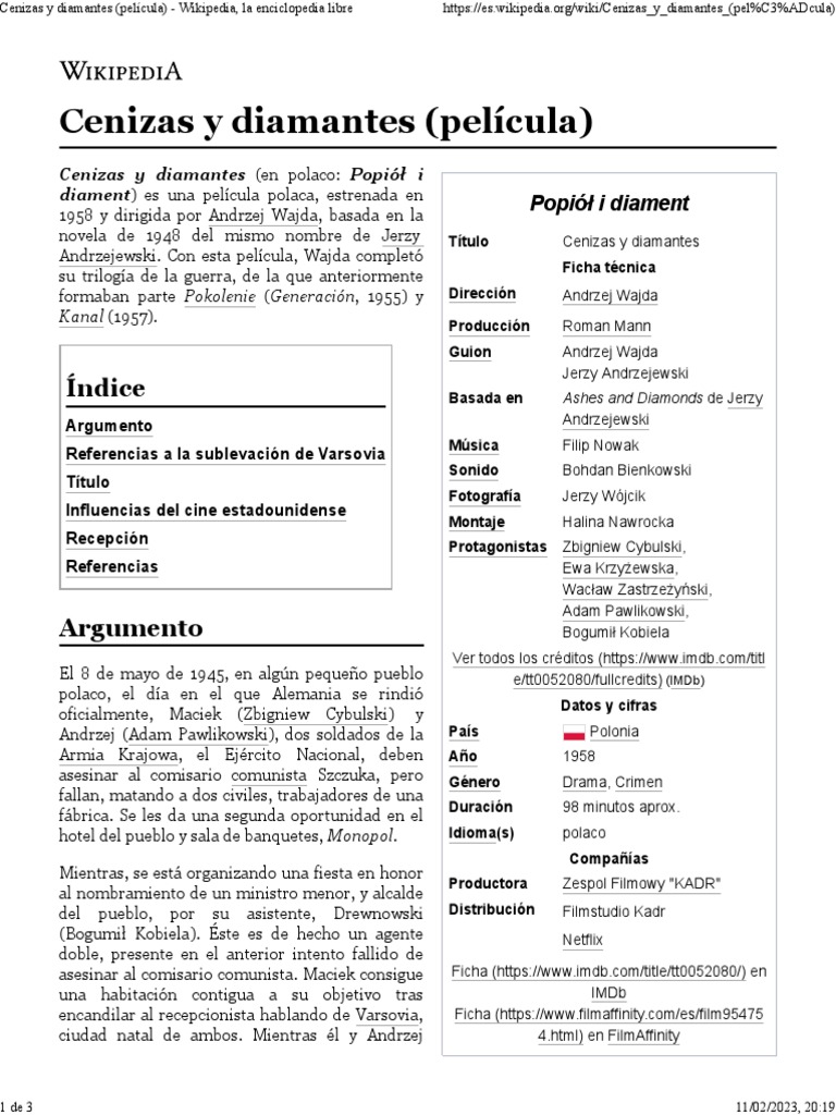 Cenizas y Diamantes PDF