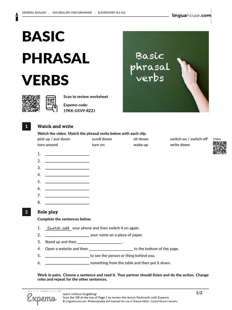 Basic Phrasal Verbs British English Teacher | PDF | Object (Grammar) | Verb