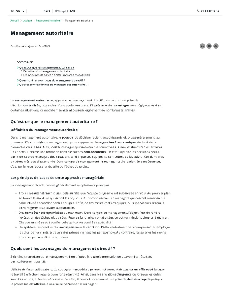 Management Autoritaire | PDF | Recrutement | Économie