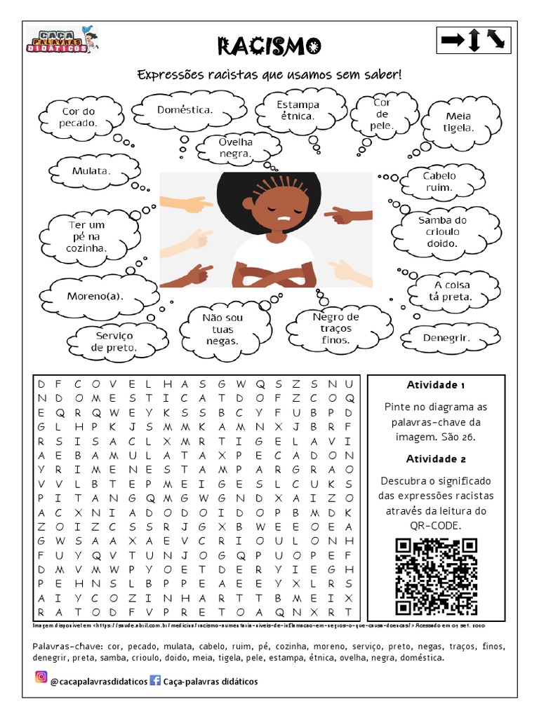 Atividades Escolares | PDF | Raça (categorização humana) | Preconceito ...