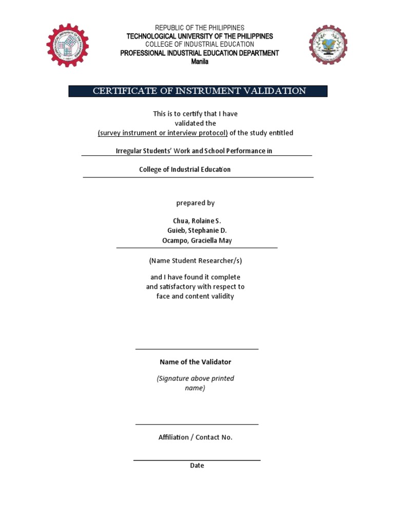 Certificate of instrument validation 1 pdf