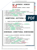 Ficha de Indefinite Pronouns para Pre Intermediate