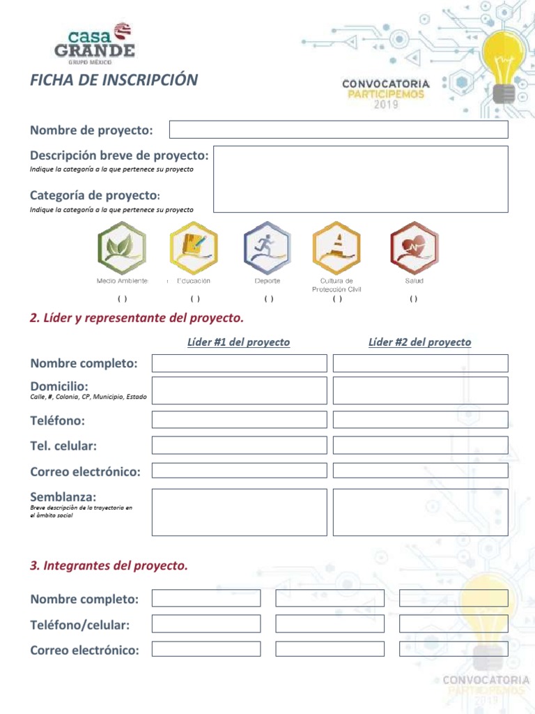 Ficha De Inscripci n PDF