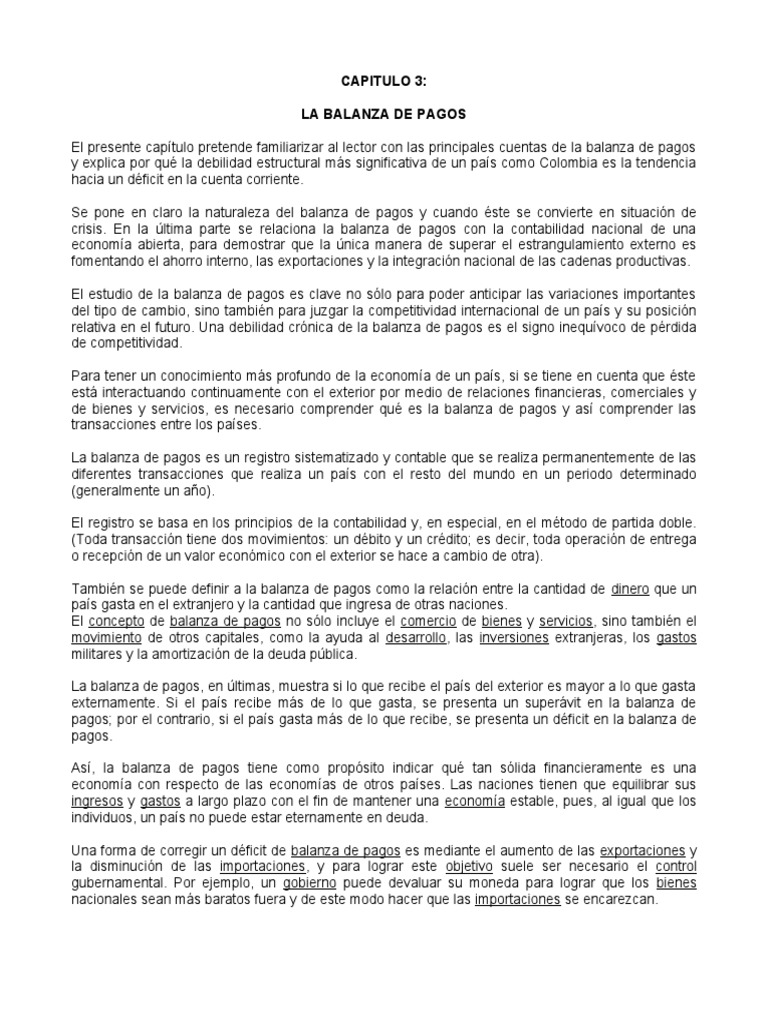Balanza de Pagos: Claves y Déficit en Colombia | PDF | Balance de pagos ...