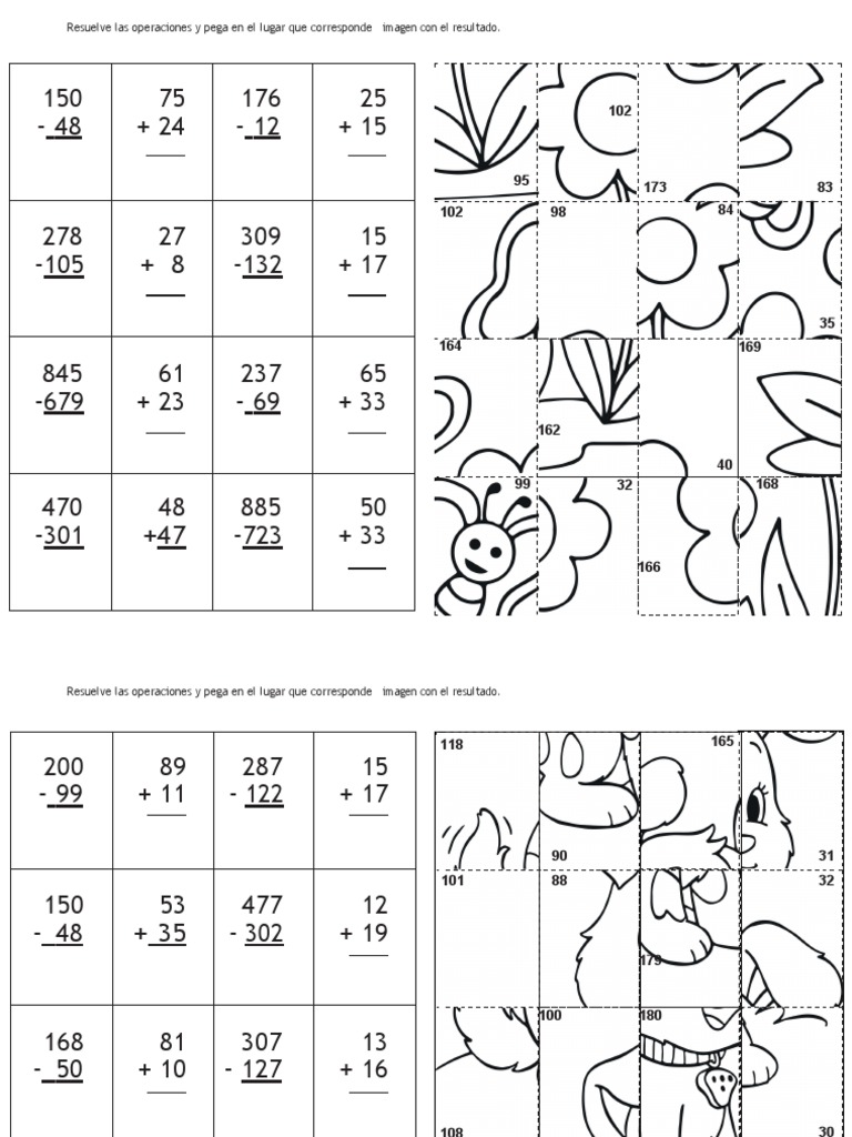 Rompecabezas D Sumas Y Restas Pdf