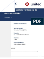 Reporte de Análisis y Evidencia de Decisión SIMPRO _Grupo #2
