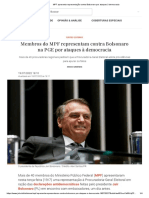 MPF Apresenta Representação Contra Bolsonaro Por Ataques À Democracia - JOTA