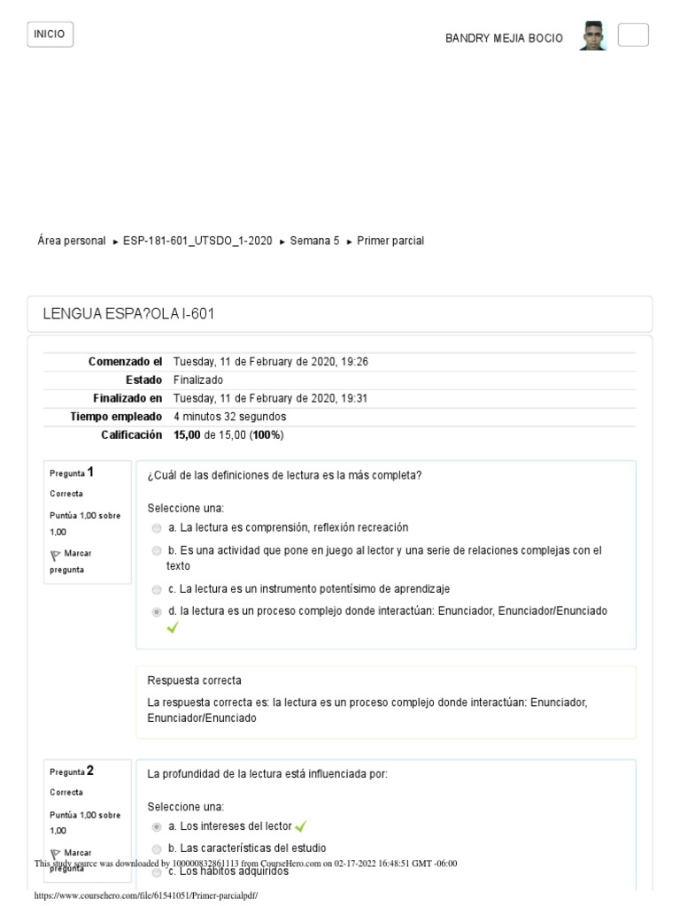 Primer Parcial de Lengua Española I-601 | PDF | Lingüística | Ciencia ...