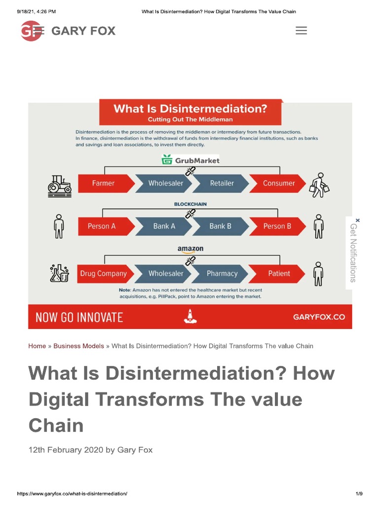 What Is Disintermediation How Digital Transforms The Value Chain | PDF