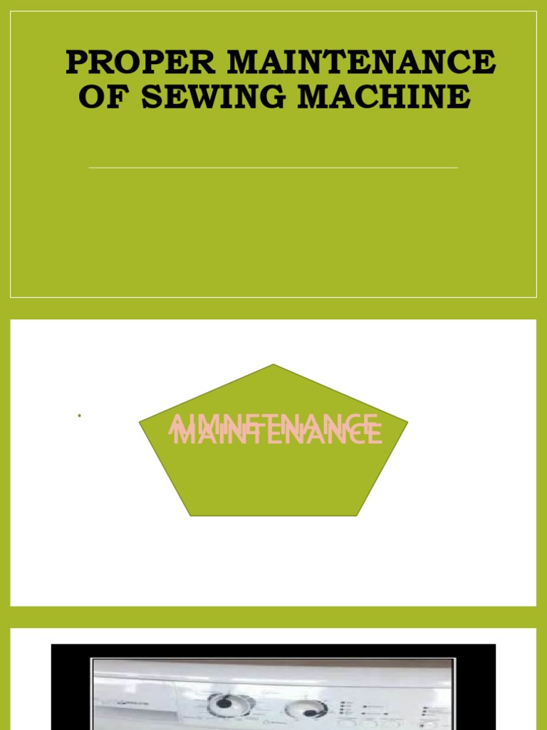 Maintenance of Sewing Machine PDF Sewing Machine Manufactured Goods