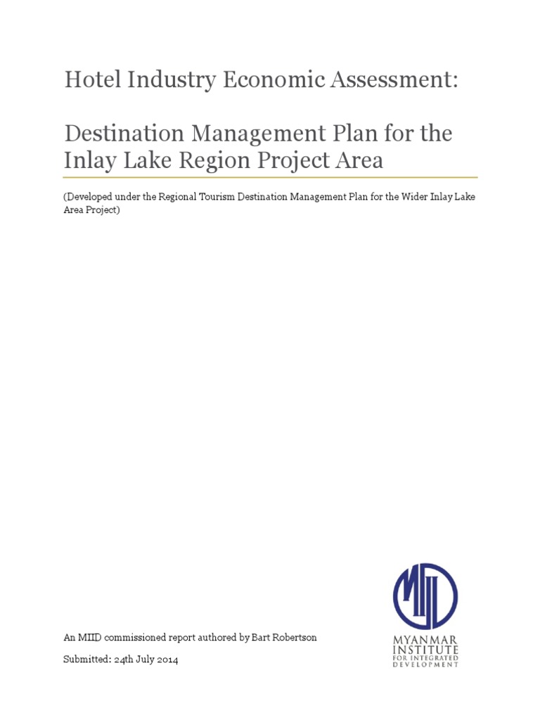 Hotel Industry Economic Assessment Destination Management Plan For The ...