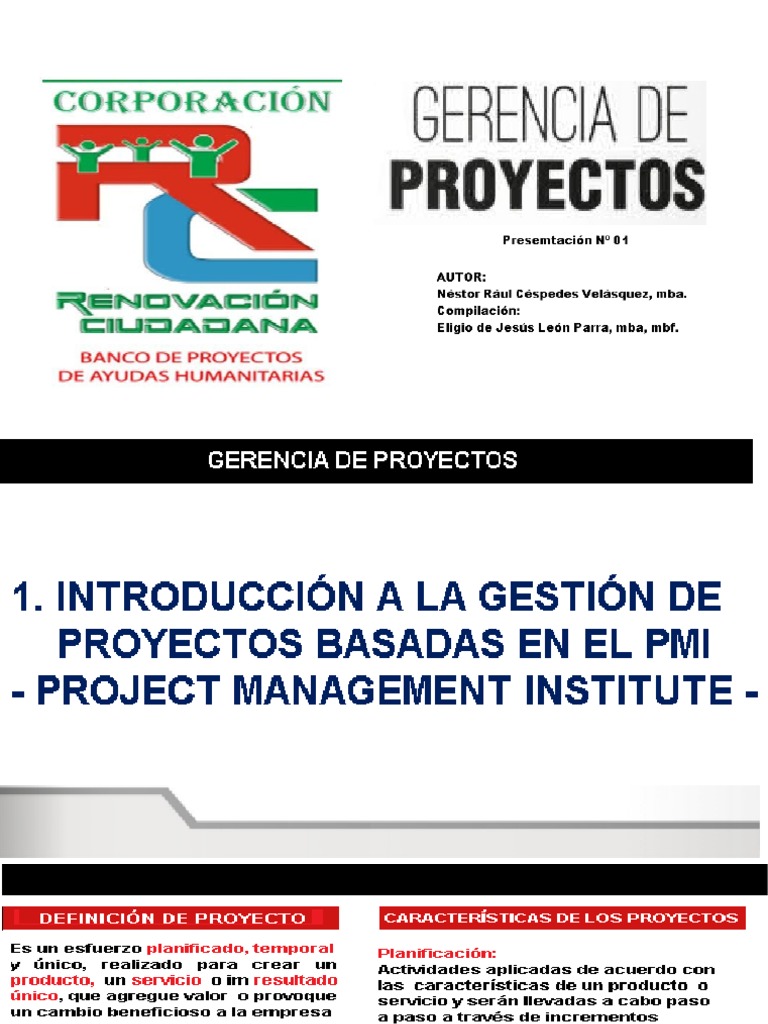 Introducción A La Gestión de Proyectos Basados en El Pmi 01 | PDF