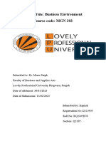 Business Environment Course Code: MGN 303