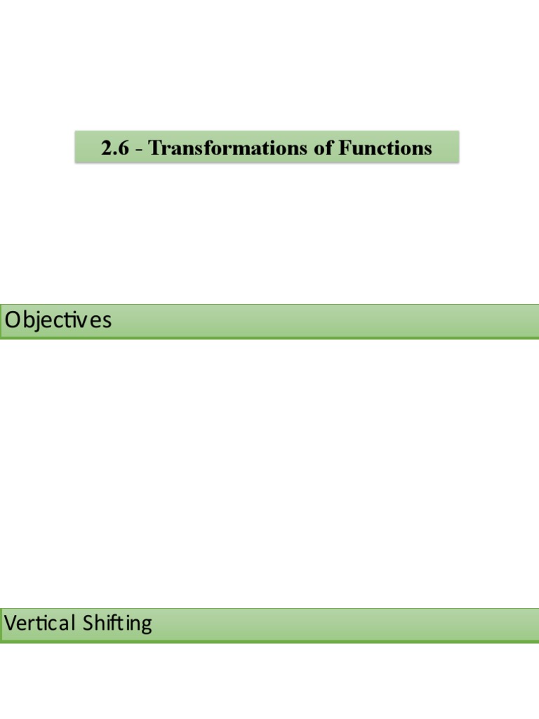 2.6 Transformations of Functions | PDF | Function (Mathematics ...