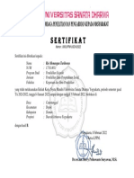 Sertifikat: Nomor: 006/LPPM-USD/II/2022