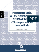 Introducción a Las Operaciones de Separación. Calculo Por Etapas de Equilibrio