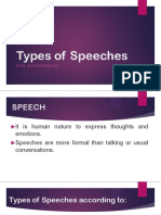 Types of Speeches and Style