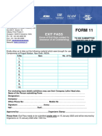Form - 11 Exit Pass 2023