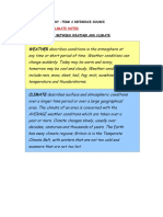 Year 8 Geography Weather and Climate Notes