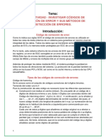 A. - 9° - Actividad - Investigar Codigos de Correccion de Error y Sus Metodos de Detección de Errores