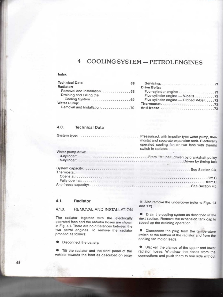 VW Transporter Eurovan Cooling System Petrol Engines PDF