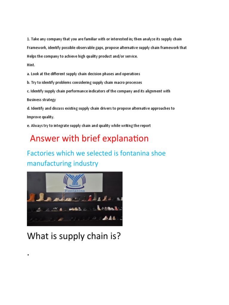 Answer With Brief Explanation What Is Supply Chain Is? PDF Supply