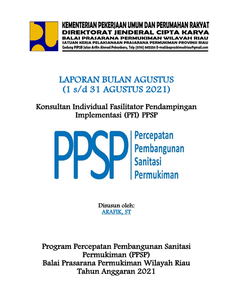 Laporan Bulanan Program PPSP Agustus 2021 | PDF | Ilmu Sosial