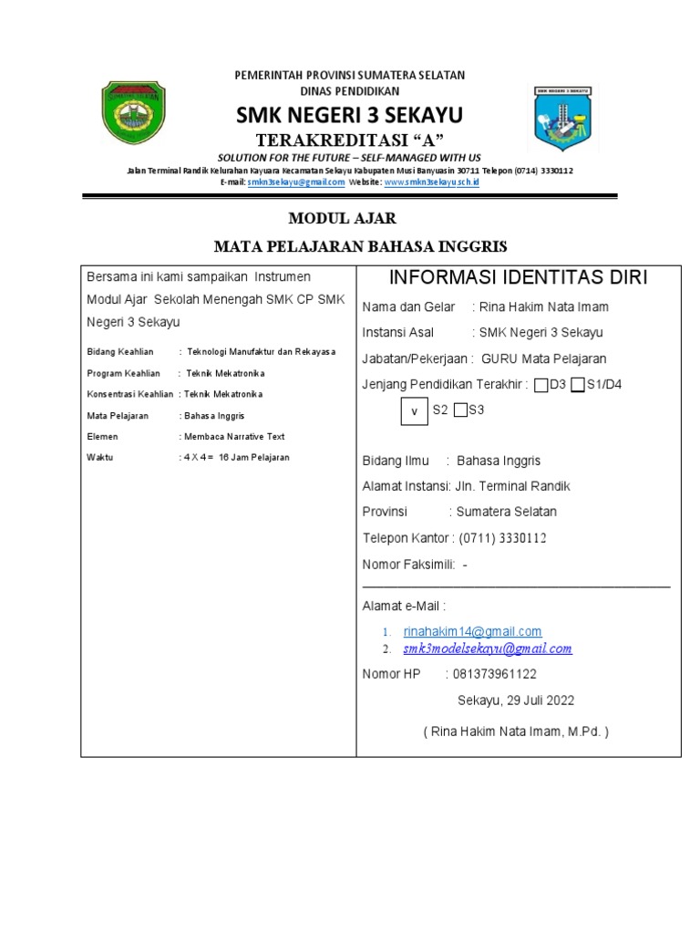 Modul Ajar Bahasa Inggris X Pdf