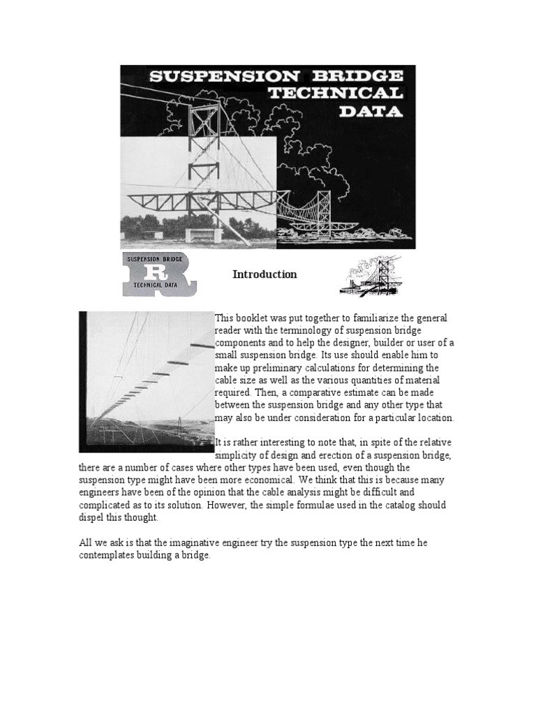 Suspension Bridge Design Calculations | PDF | Wire | Truss