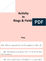 Activity in RING AND FIELDS
