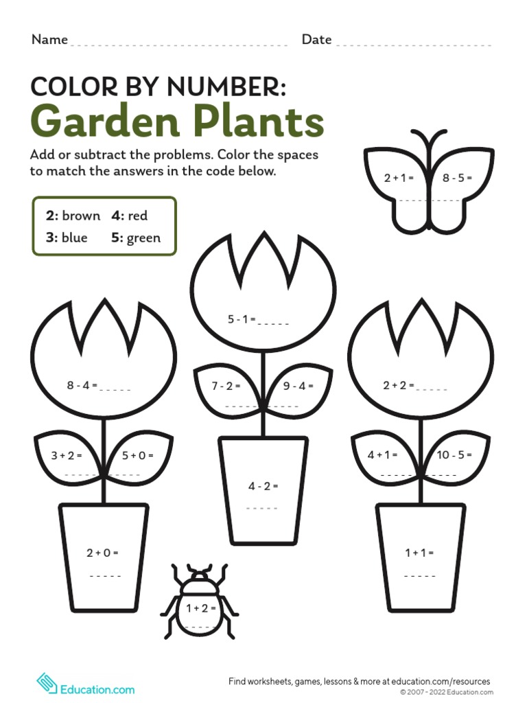 Garden Plants Color by Number 2018 | PDF