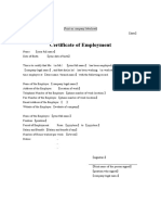 Sample Certificate of Employment (FSW CEC)