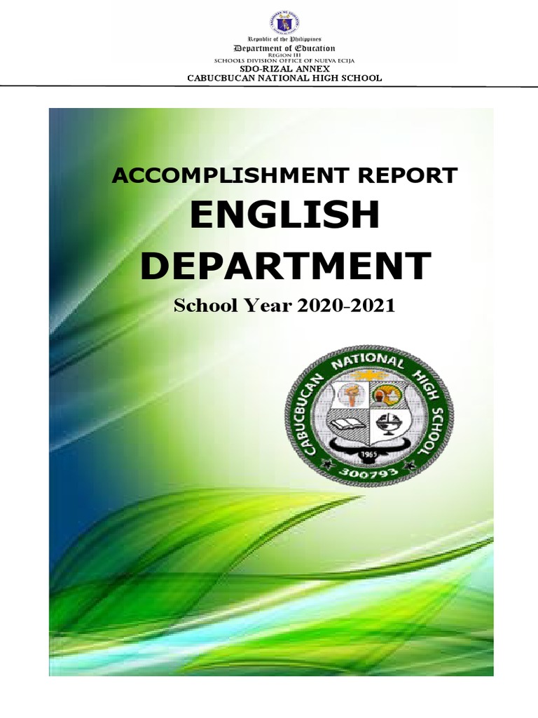 Cabucbucan High School English Report 2021 | PDF | Teachers ...