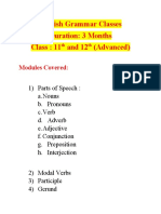 Ishita's English Classes. Detailed Structure