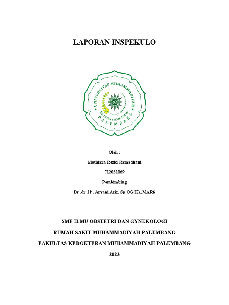 Laporan Inspekulo Obstetri 2023 | PDF | Sains & Matematika